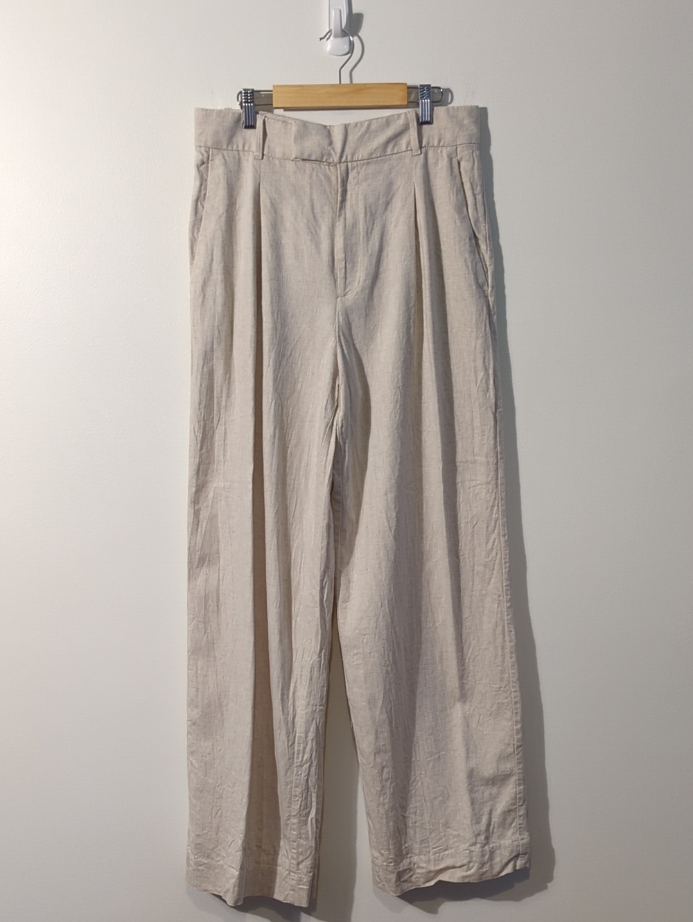 BANANA REPUBLIC linen blend high rise wide leg trouser - size 10